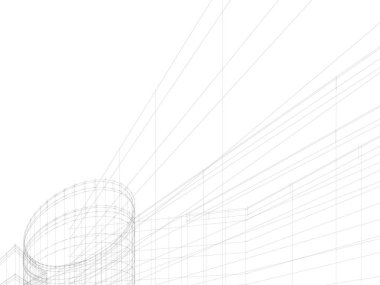 Mimari sanat konseptinde soyut çizgiler, minimum geometrik şekiller. 