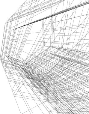 Mimari sanat konseptinde soyut çizgiler, minimum geometrik şekiller. 