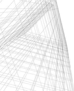 Mimari sanat konseptinde soyut çizgiler, minimum geometrik şekiller. 