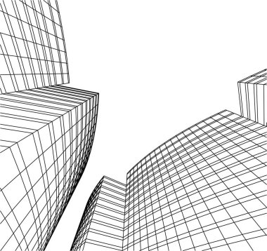 Mimari sanat konseptinde soyut çizgiler, minimum geometrik şekiller. 