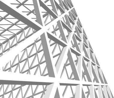 Mimari sanat konseptinde soyut çizgiler, minimum geometrik şekiller. 