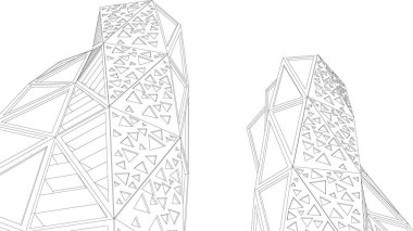 Mimari sanat konseptinde soyut çizgiler, minimum geometrik şekiller. 