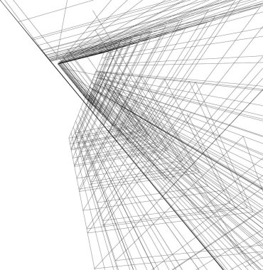 Arkaplanda mimari bina 3d illüstrasyon