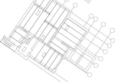 Mimari sanat konseptinde soyut çizgiler, minimum geometrik şekiller. 