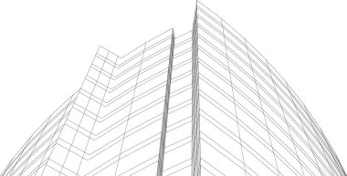 Mimari sanat konseptinde soyut çizgiler, minimum geometrik şekiller. 