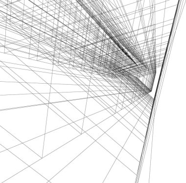 Mimari sanat konseptinde soyut çizgiler, minimum geometrik şekiller. 