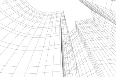 Mimari sanat konseptinde soyut çizgiler, minimum geometrik şekiller. 