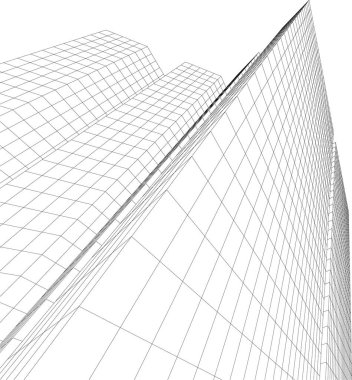 Mimari sanat konseptinde soyut çizgiler, minimum geometrik şekiller. 