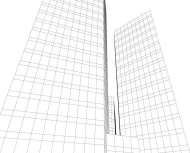 Mimari sanat konseptinde soyut çizgiler, minimum geometrik şekiller.