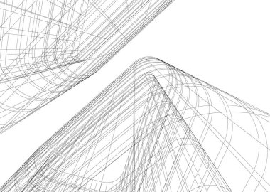 Arkaplanda mimari bina 3d illüstrasyon