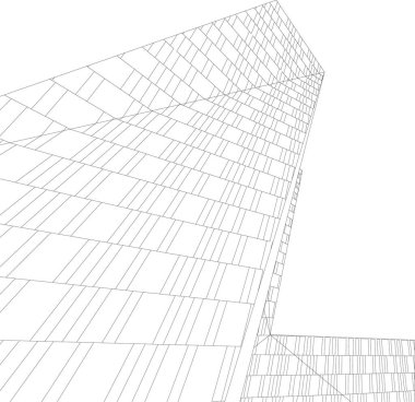 Mimari sanat konseptinde soyut çizgiler, minimum geometrik şekiller. 