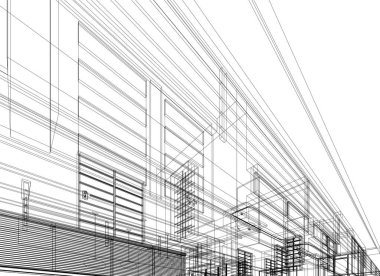 minimal geometrik şekiller, mimari çizgiler