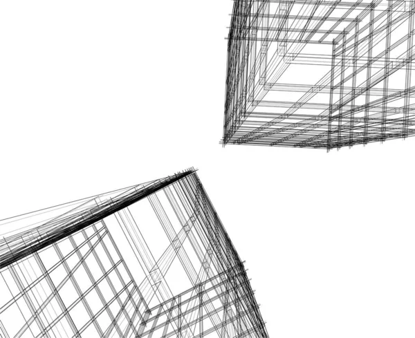 Formas Geométricas Mínimas Linhas Arquitetônicas —  Vetores de Stock