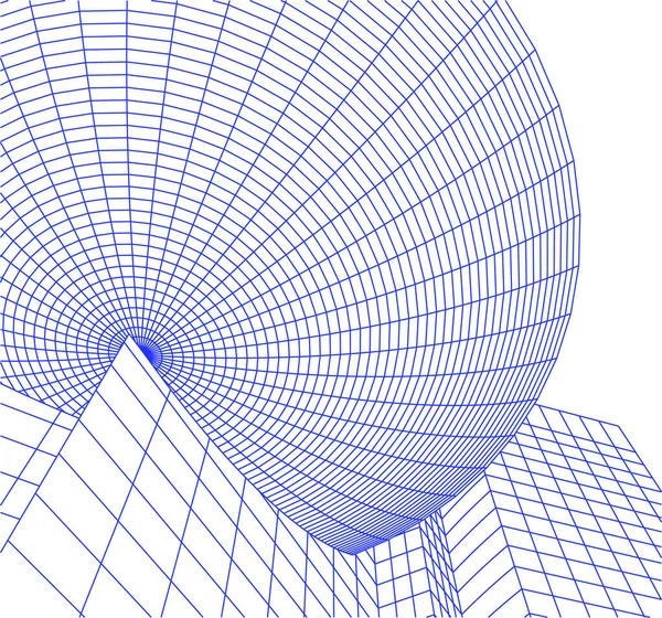 Líneas Abstractas Dibujo Concepto Arte Arquitectónico Formas Geométricas Mínimas — Vector de stock