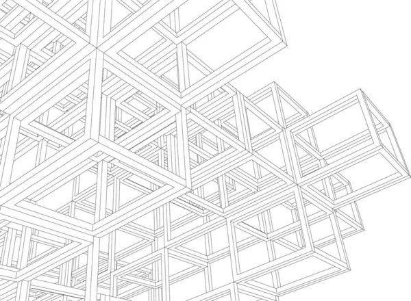 Абстрактные Чертежи Архитектурном Искусстве Минимальные Геометрические Формы — стоковый вектор