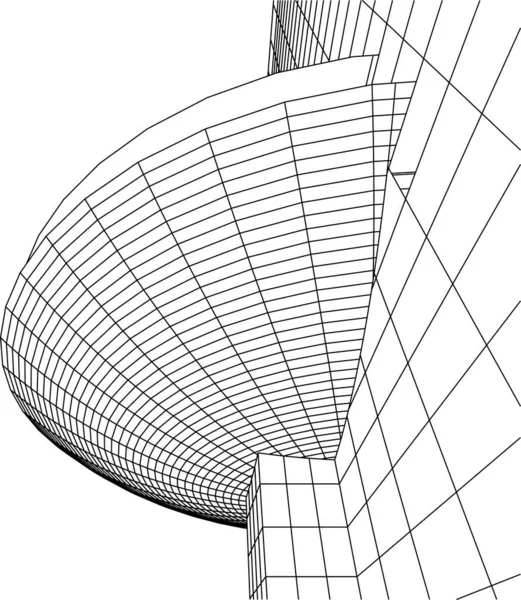 最小限の幾何学的形状建築線 — ストックベクタ