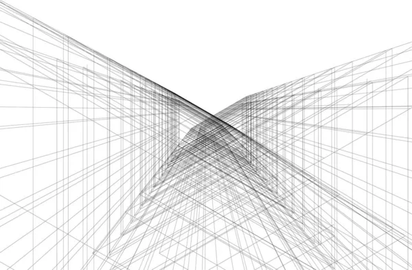 最小几何形状 建筑线 — 图库矢量图片