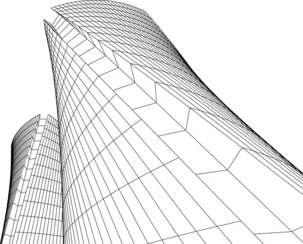 Formas Geométricas Mínimas Linhas Arquitetônicas — Vetor de Stock