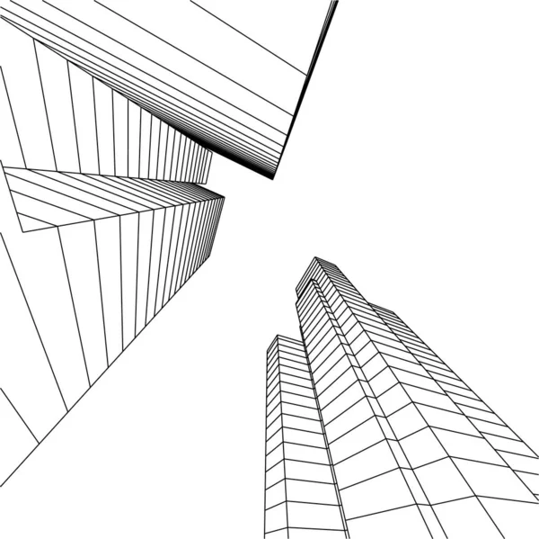 Minimale Geometrische Vormen Architectonische Lijnen — Stockvector