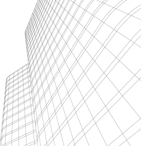 Abstracte Tekenlijnen Architectonisch Kunstconcept Minimale Geometrische Vormen — Stockvector