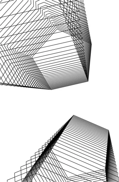 Formas Geométricas Mínimas Líneas Arquitectónicas — Vector de stock