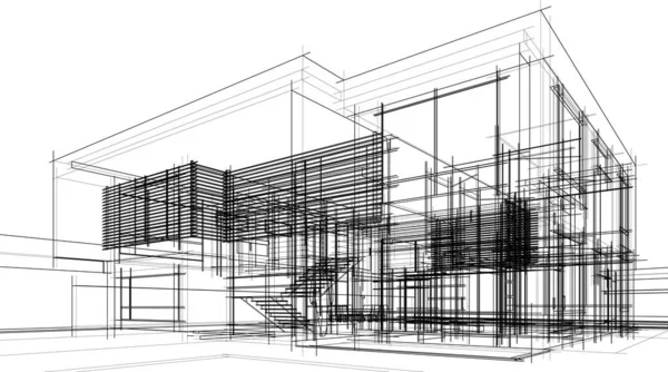 Minimale Geometrische Formen Architektonische Linien — Stockvektor