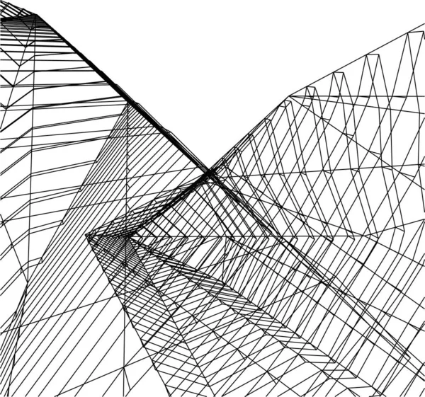 Formas Geométricas Mínimas Linhas Arquitetônicas — Vetor de Stock