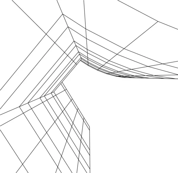 Formas Geométricas Mínimas Líneas Arquitectónicas — Vector de stock