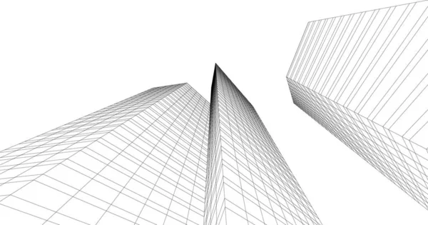 Linhas Abstratas Desenho Conceito Arte Arquitetônica Formas Geométricas Mínimas — Vetor de Stock