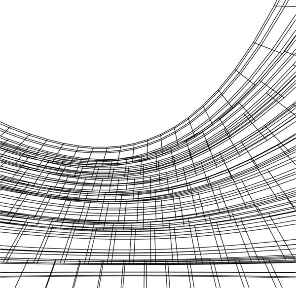 Αφηρημένες Σχεδιαστικές Γραμμές Στην Αρχιτεκτονική Έννοια Της Τέχνης Ελάχιστα Γεωμετρικά — Διανυσματικό Αρχείο