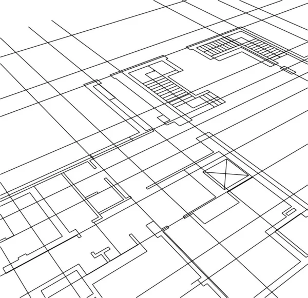 Minimální Geometrické Tvary Architektonické Linie — Stockový vektor