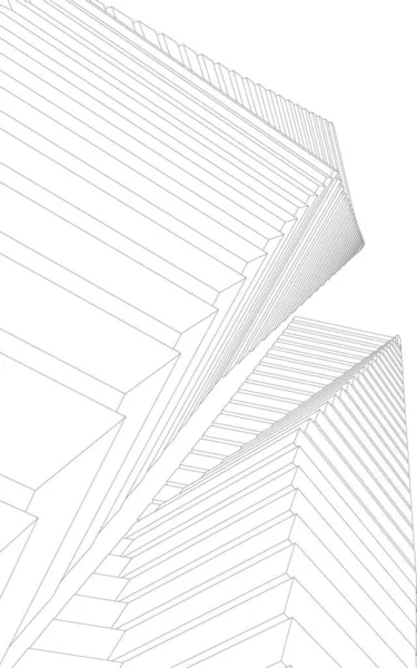 最小限の幾何学的形状建築線 — ストックベクタ