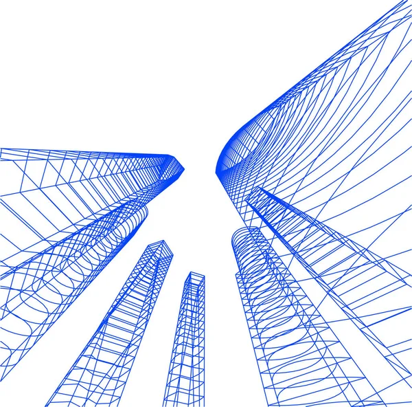 Abstrakcyjne Linie Rysunku Koncepcji Sztuki Architektonicznej Minimalne Kształty Geometryczne — Wektor stockowy