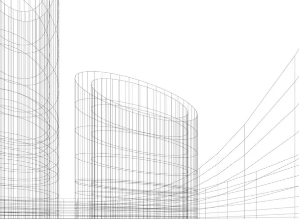 Lignes Dessin Abstraites Dans Concept Art Architectural Formes Géométriques Minimales — Image vectorielle