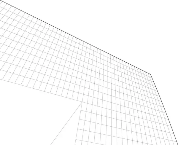 最小限の幾何学的形状建築線 — ストックベクタ