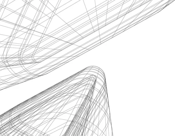 Líneas Abstractas Dibujo Concepto Arte Arquitectónico Formas Geométricas Mínimas — Archivo Imágenes Vectoriales