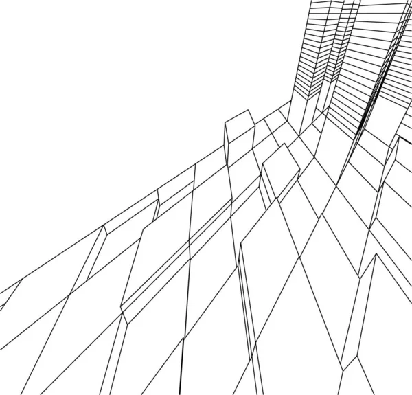 Formas Geométricas Mínimas Líneas Arquitectónicas — Vector de stock