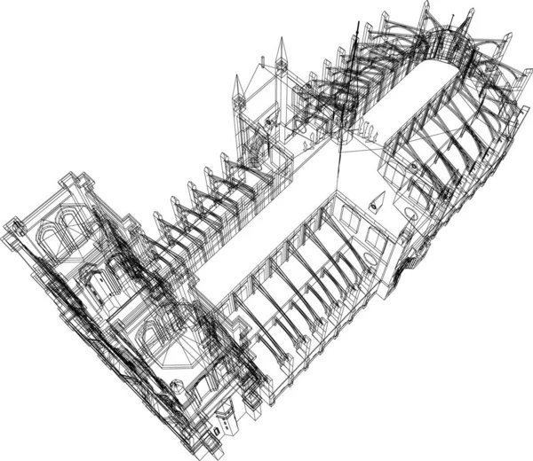 最小几何形状 建筑线 — 图库矢量图片