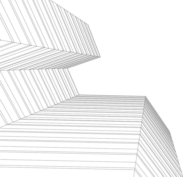 Bentuk Geometris Minimal Garis Arsitektur - Stok Vektor