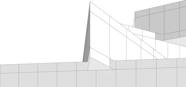 Minimale Geometrische Vormen Architectonische Lijnen — Stockvector