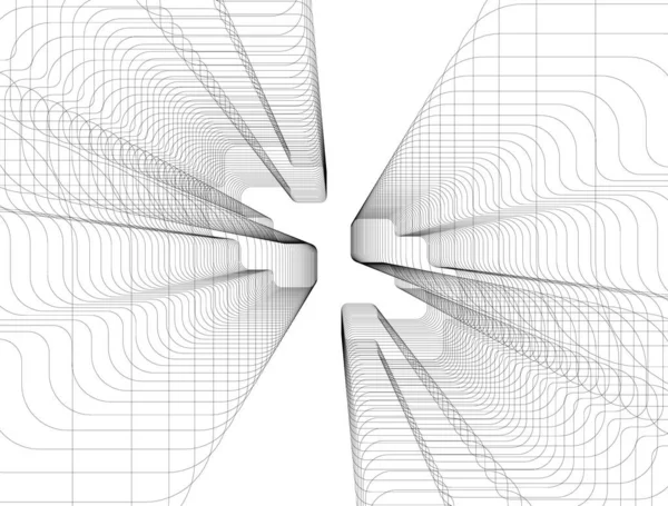 Formas Geométricas Mínimas Linhas Arquitetônicas — Vetor de Stock