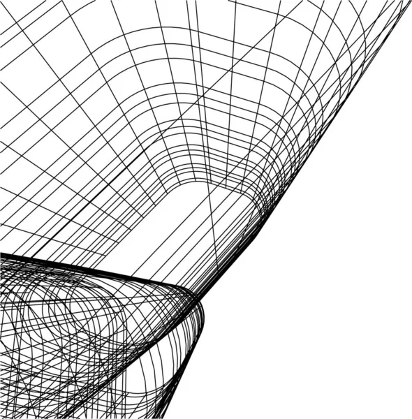 Abstrakte Zeichnungslinien Architektonischen Kunstkonzept Minimale Geometrische Formen — Stockvektor