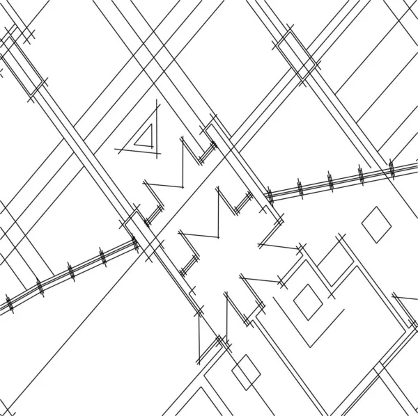 Formas Geométricas Mínimas Líneas Arquitectónicas — Vector de stock