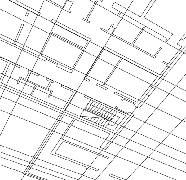 最小几何形状 建筑线 — 图库矢量图片