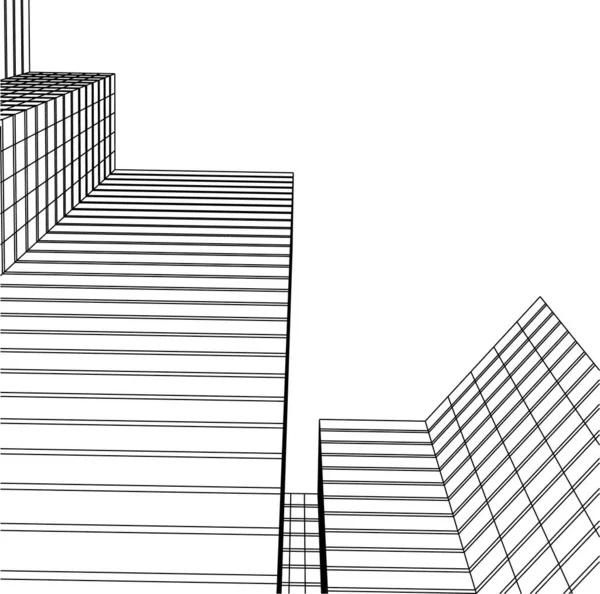 最小限の幾何学的形状建築線 — ストックベクタ