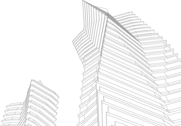 Formas Geométricas Mínimas Líneas Arquitectónicas — Vector de stock