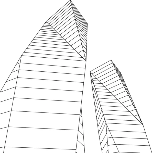 Formas Geométricas Mínimas Linhas Arquitetônicas —  Vetores de Stock