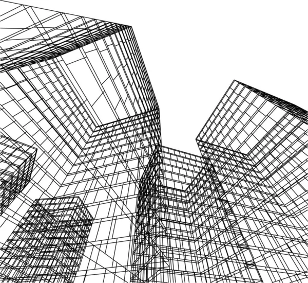 Minimale Geometrische Formen Architektonische Linien — Stockvektor