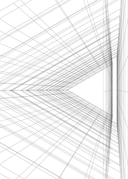 Abstrakcyjne Linie Rysunku Koncepcji Sztuki Architektonicznej Minimalne Kształty Geometryczne — Wektor stockowy