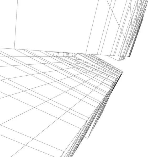 Minimale Geometrische Formen Architektonische Linien — Stockvektor